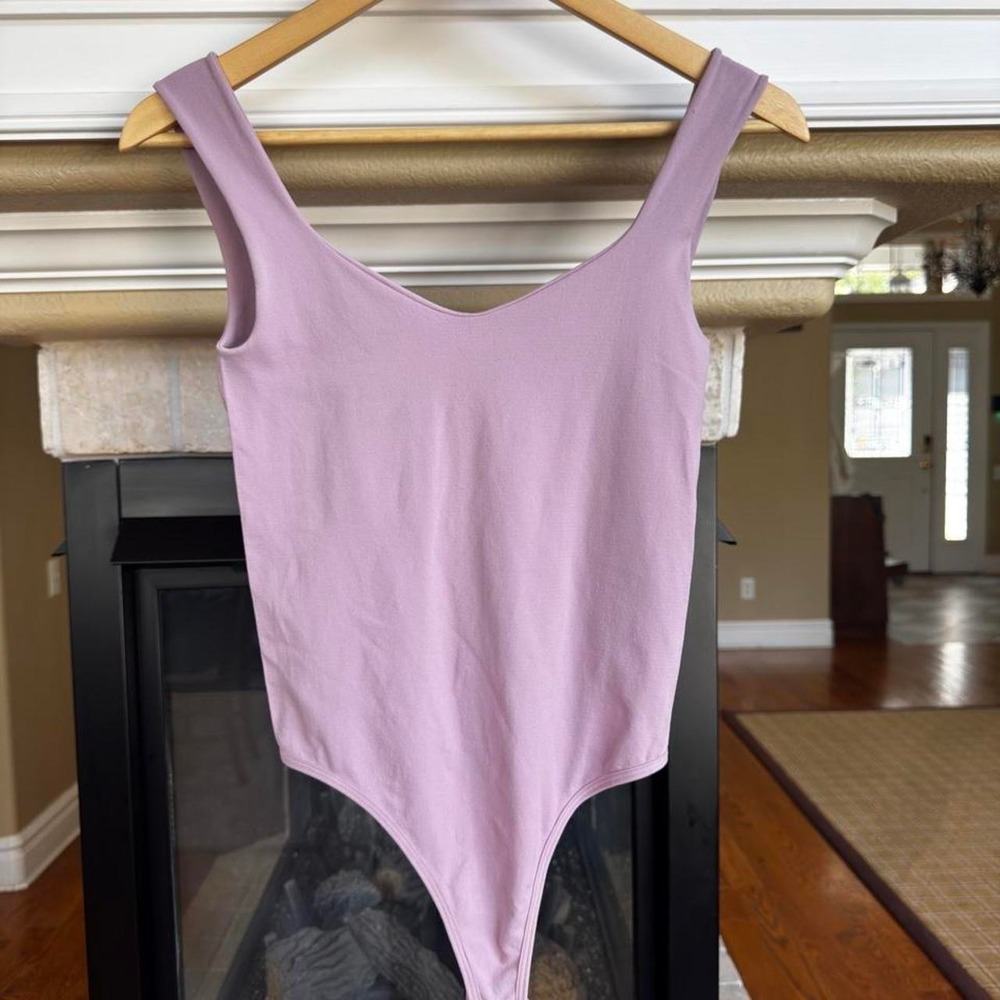 Free People Clean Lines Bodysuit – Lavender Minimal Layering Cute